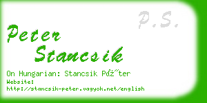 peter stancsik business card